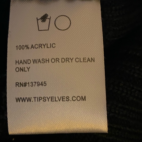 TIPSY ELVES SMALL WOMEN'S CHRISTMAS LIGHT STRAND SEQUIN SWEATER DRESS BLACK KNIT - Picture 8 of 8